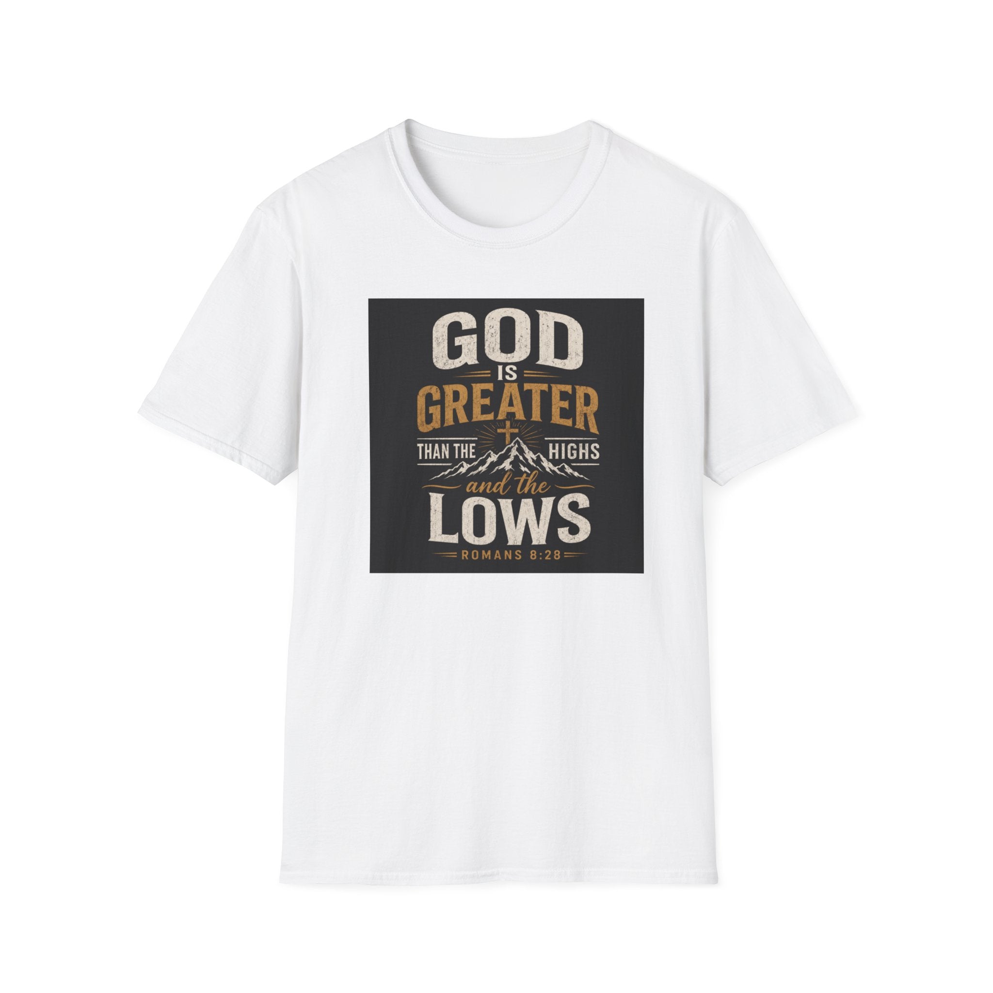 God Is Greater Mountain Graphic T-Shirt — Inspirational Christian Faith Tee