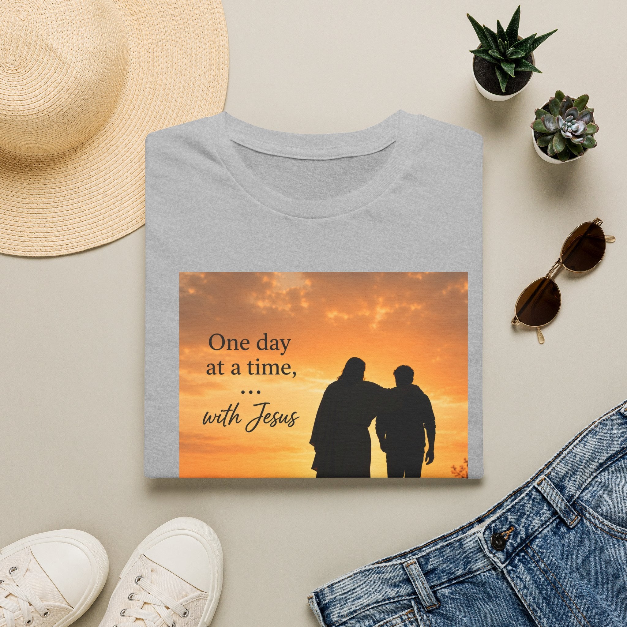 "One Day at a Time with Jesus" Tee