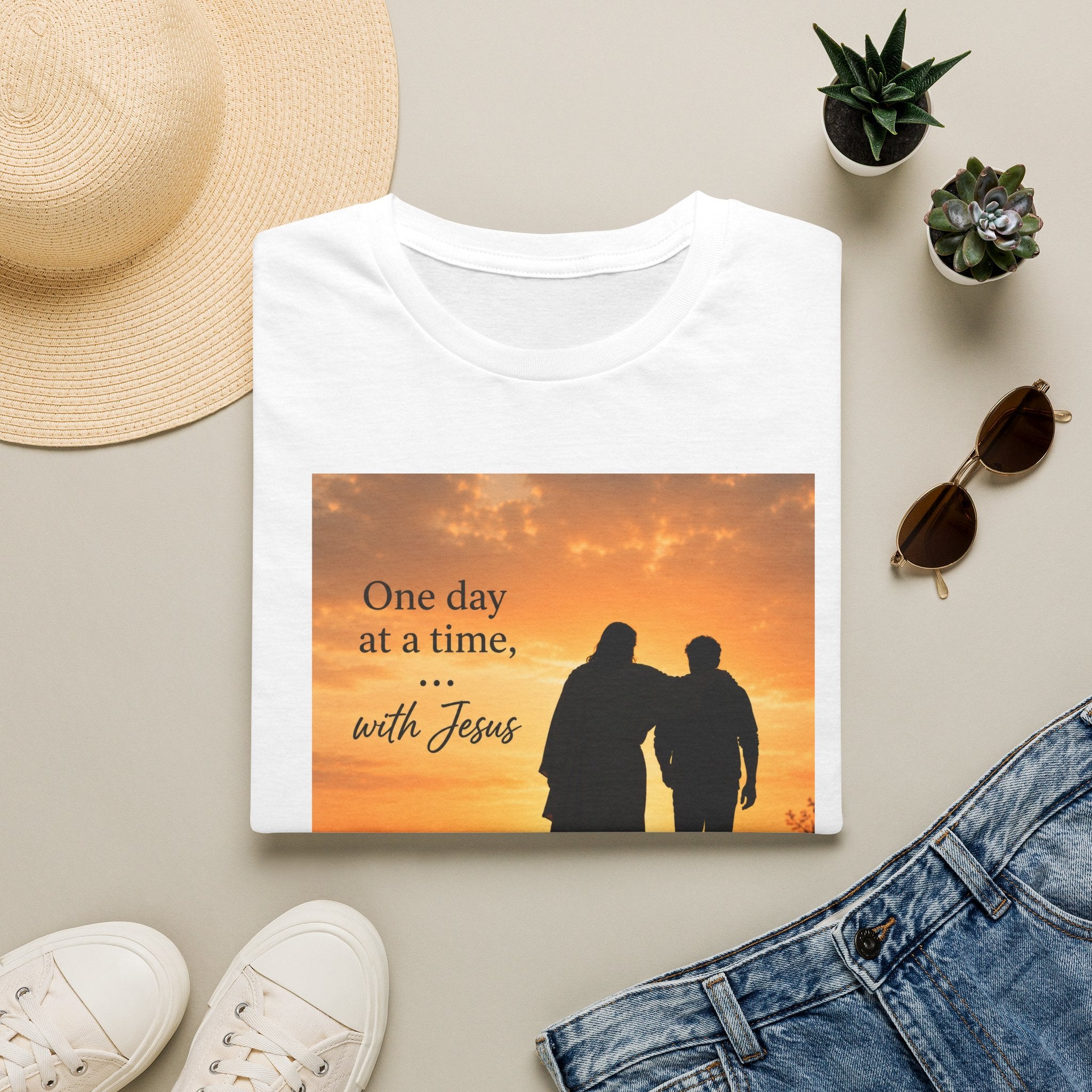 "One Day at a Time with Jesus" Tee