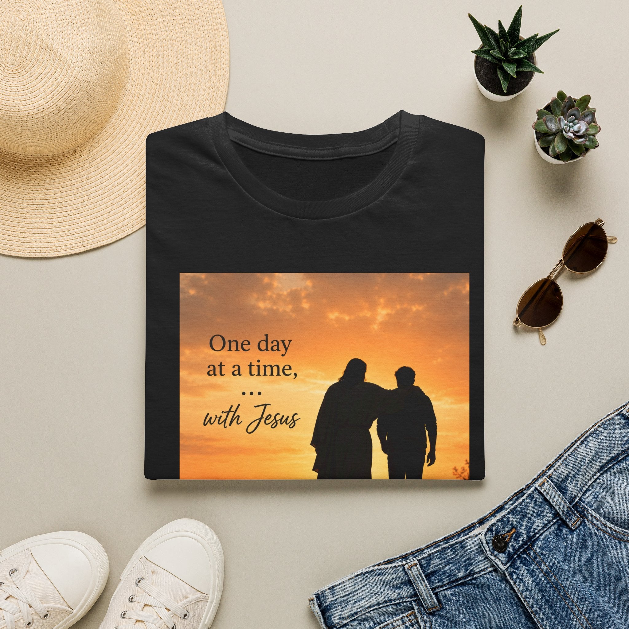 "One Day at a Time with Jesus" Tee